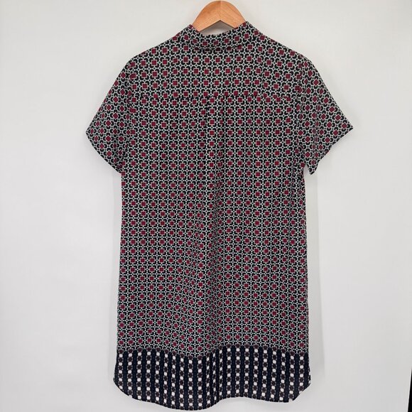 J.Crew Womens Short-Sleeve Button-Down Shirt dress Geometric Print  Size 12 - Picture 9 of 12